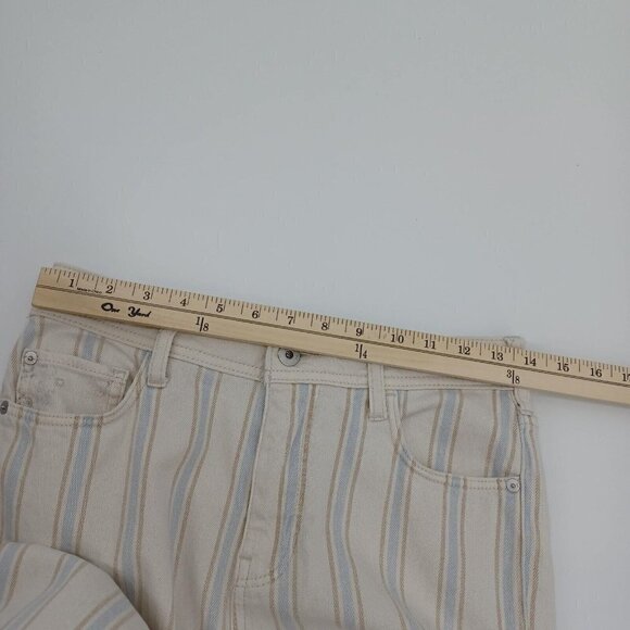 Anthropologie Pilcro Fleur High Rise Slim Crop Jeans Striped Women‘s Size 26 - Picture 9 of 12